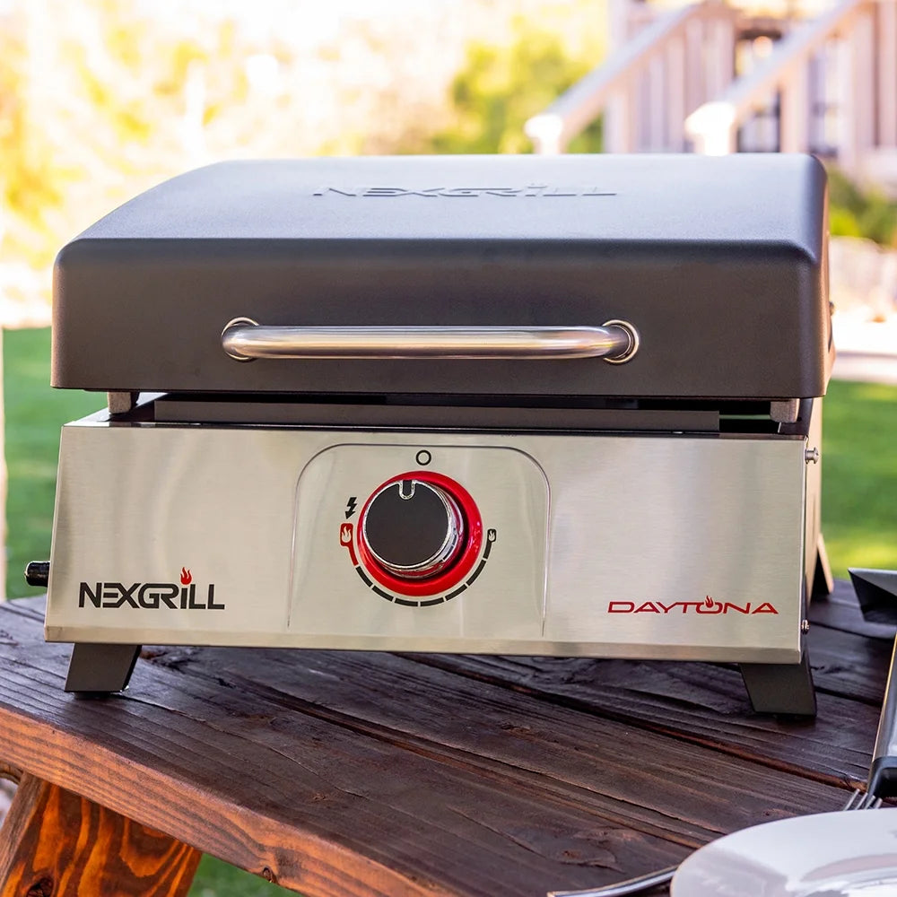 1-Burner Propane Gas Tabletop Grill with Hot Rolled Steel Griddle Top K4585