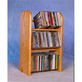 Solid Oak 3 Row Dowel CD Rack E5763