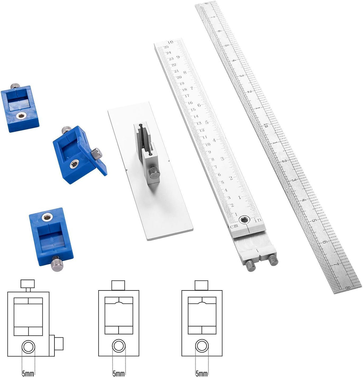 Aluminum Alloy Cabinet Hardware Jig, Drill Guide Sleeve, Pack of 2 T4369