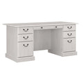 Linen White Oak Executive Desk with Drawers T561