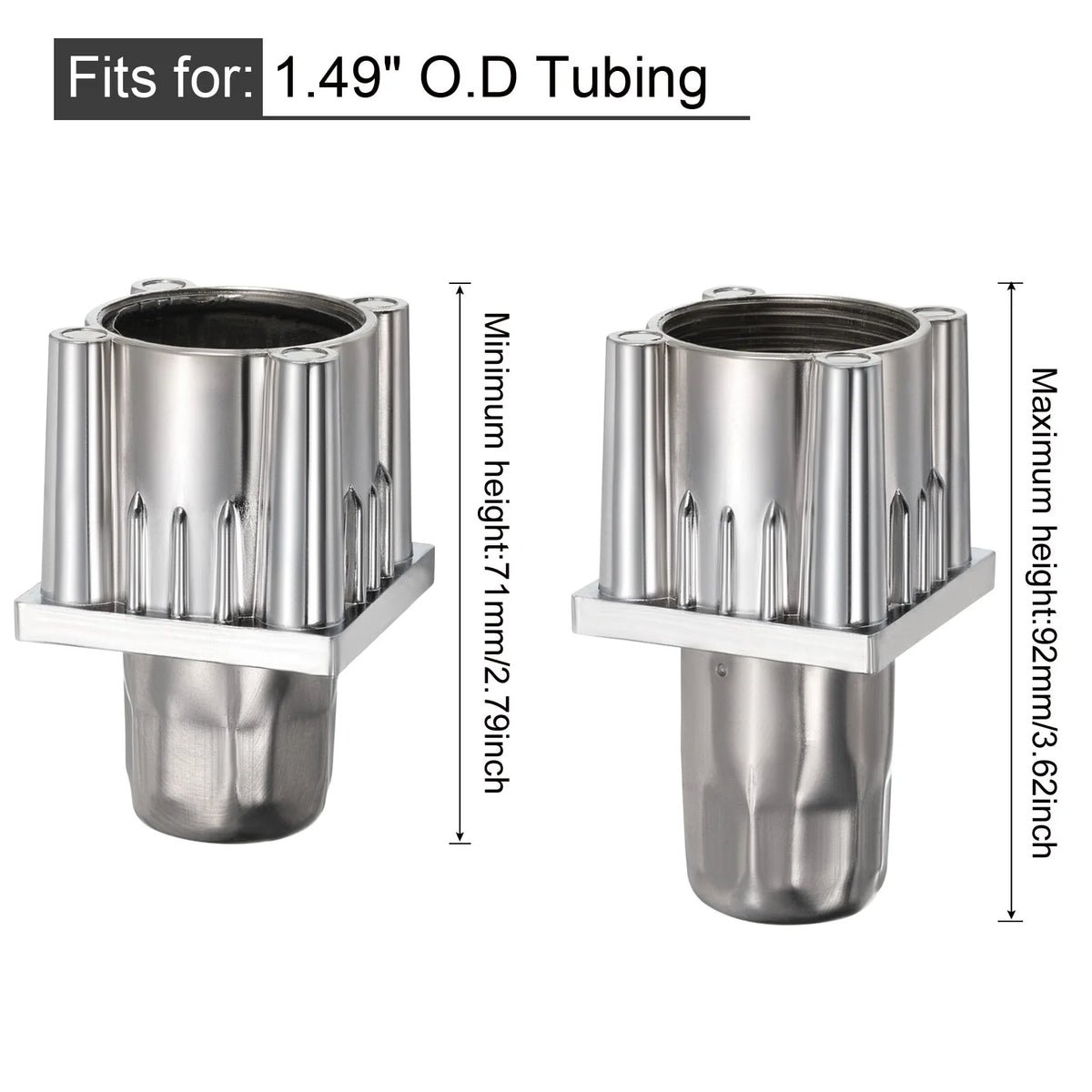 4.1" Stainless Steel Table Legs for 2" Square Tubing, Set of 4 W245195
