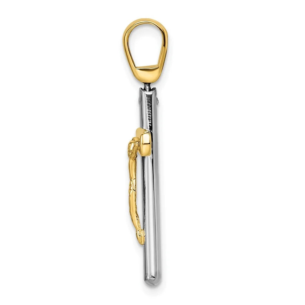 14k Two Tone Gold Crucifix Pendant Necklace R3148