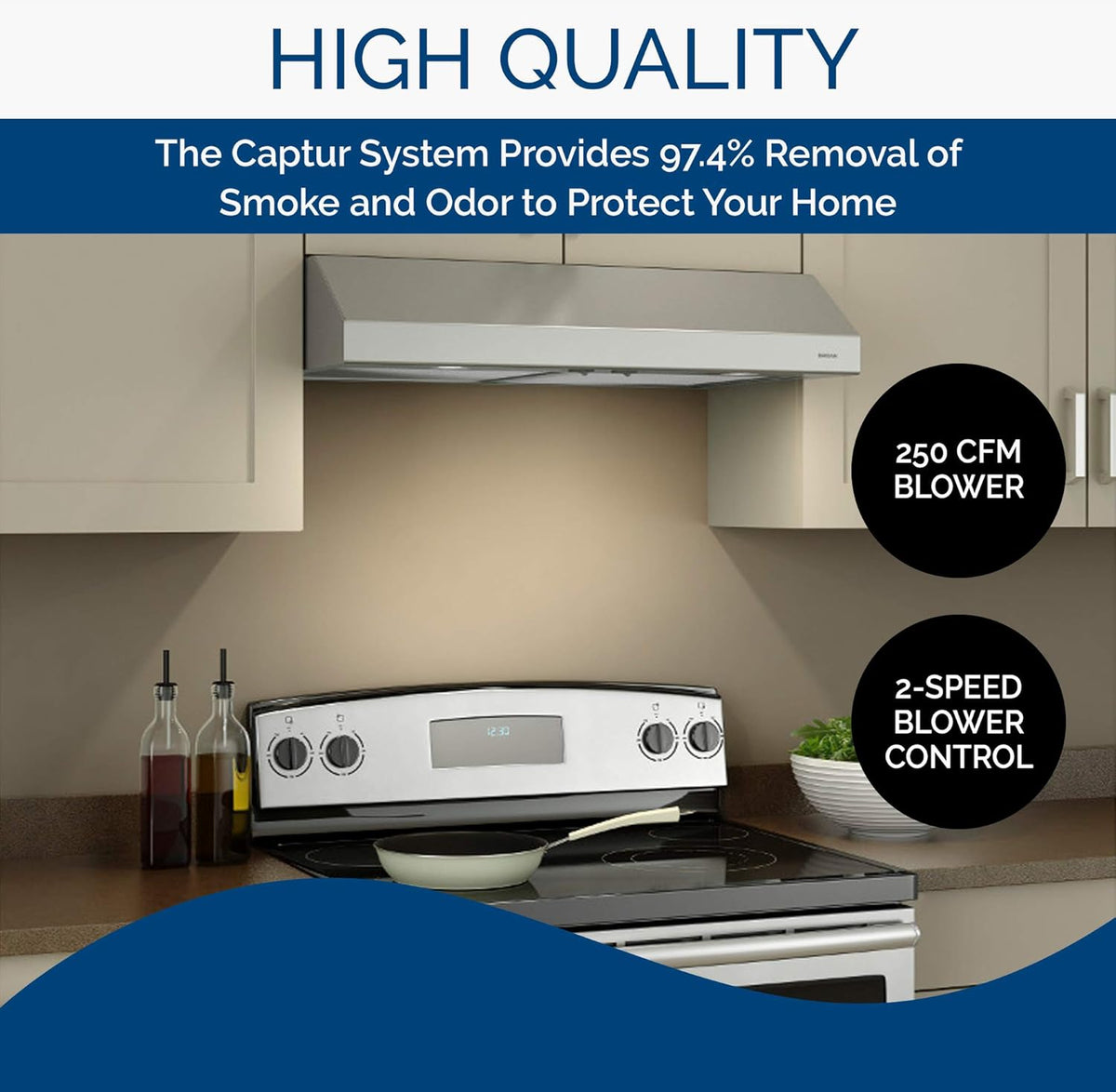 42-inch Stainless Steel Under Cabinet Range Hood with Light F34160