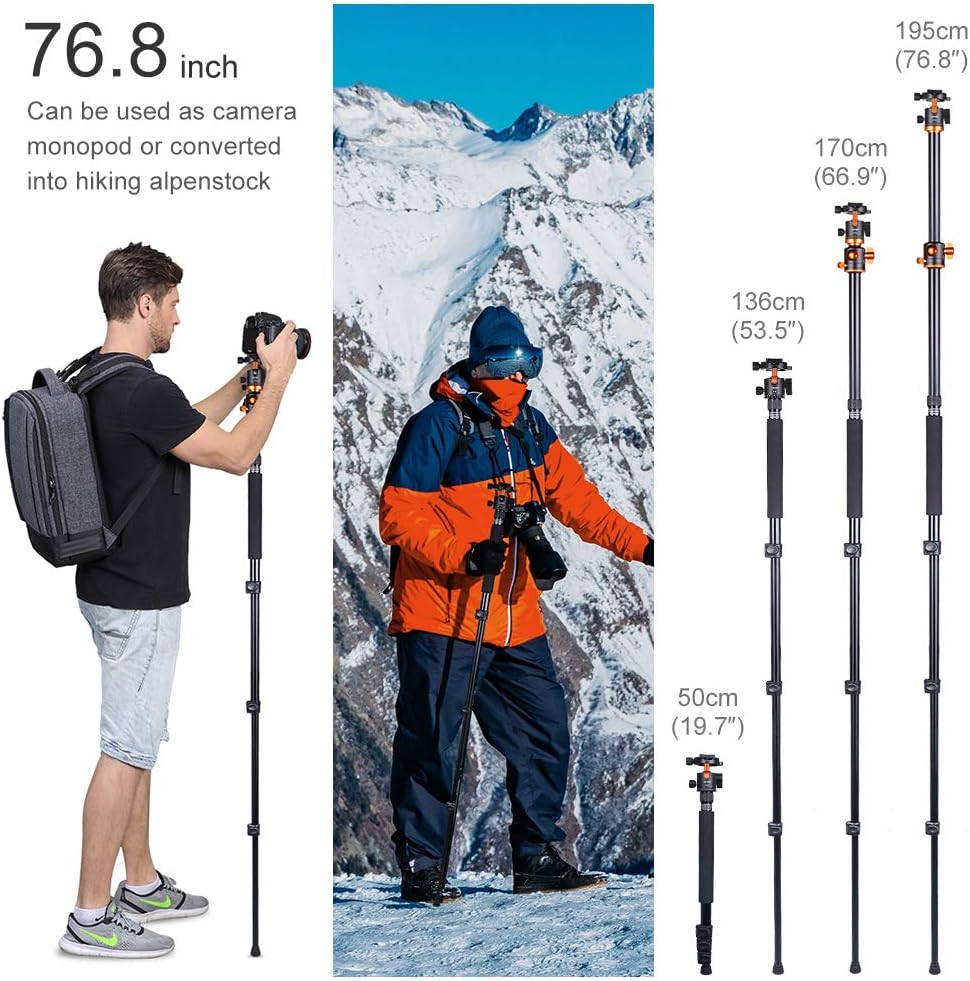 72 inch Aluminium Camera Tripod with 360 Degree Ball Head Q504