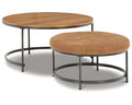 Nesting Coffee Table Set of 2 Light Brown/Black H737434
