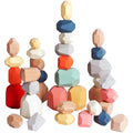 36Pcs Colorful Wooden Stacking Balancing Stone Building Blocks C311449