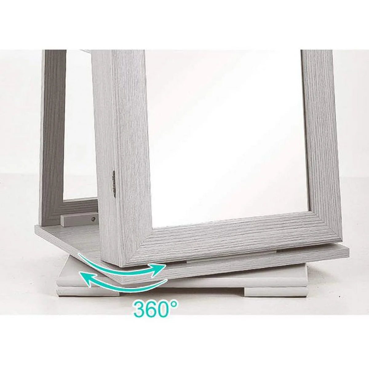 White Rotatable Jewelry Armoire with Full-length Mirror N267