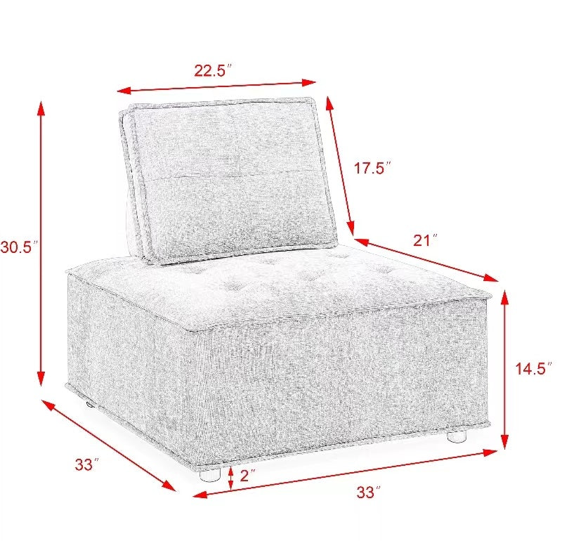 Chenille Grey Modular Sectional Sofa Y851905