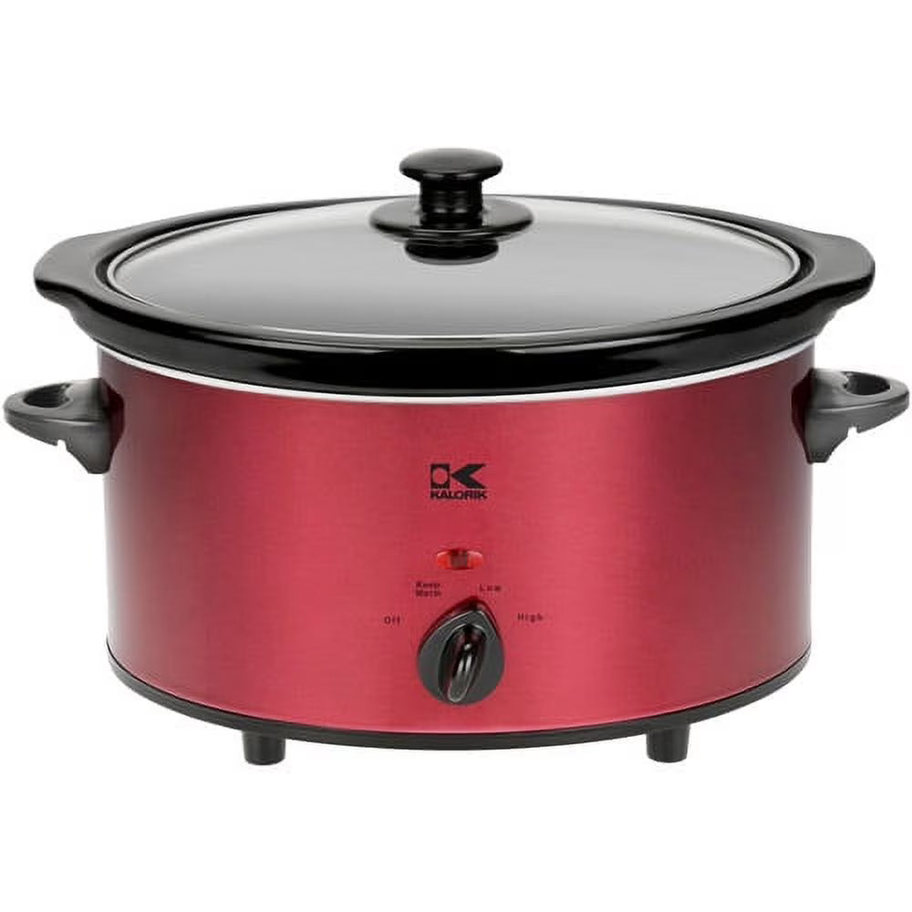 3.7-Quart Red Stainless Steel Slow Cooker X250264