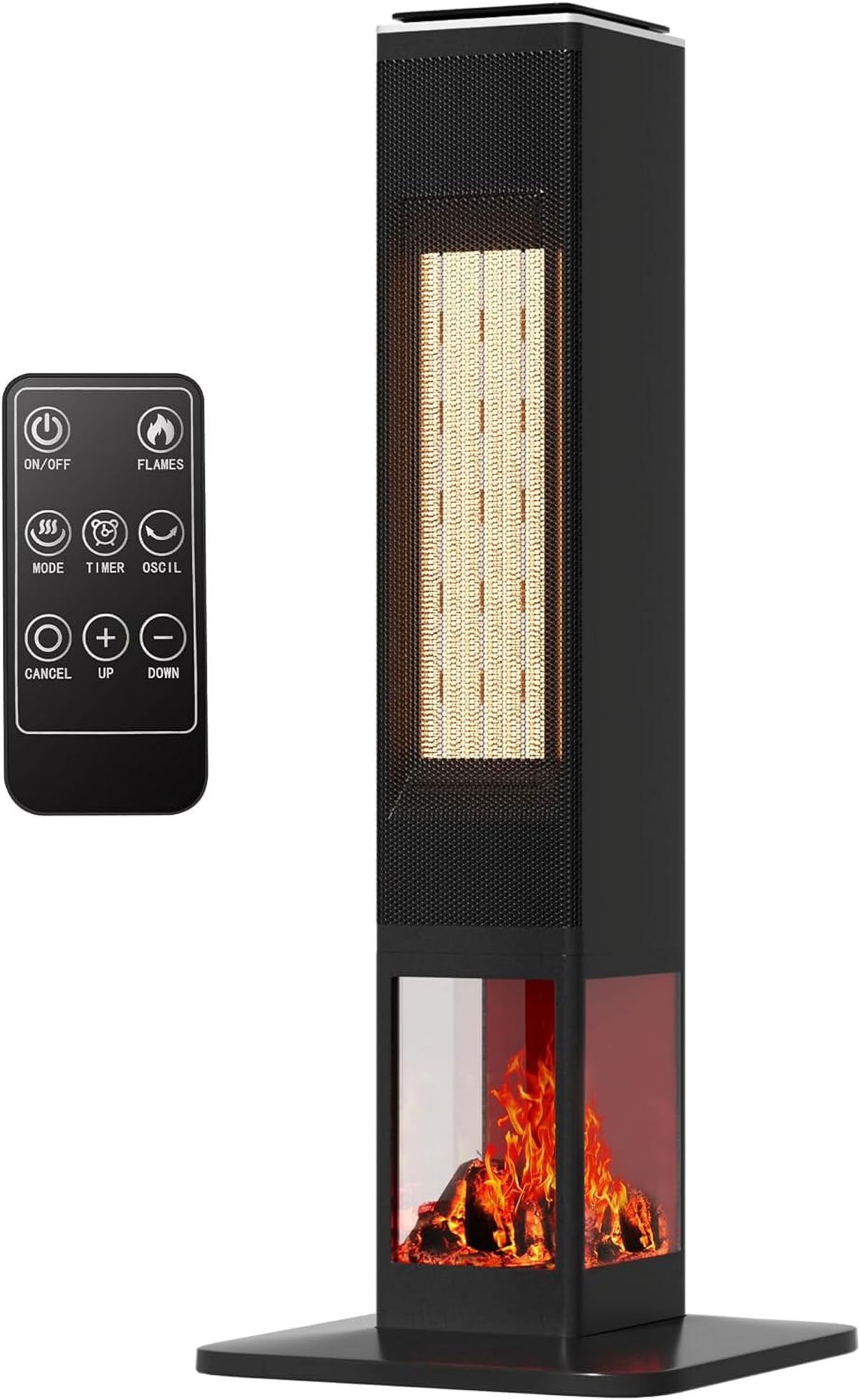 31" Portable Electric Tower Heater with Remote Thermostat 3 Modes 3D Flame V282