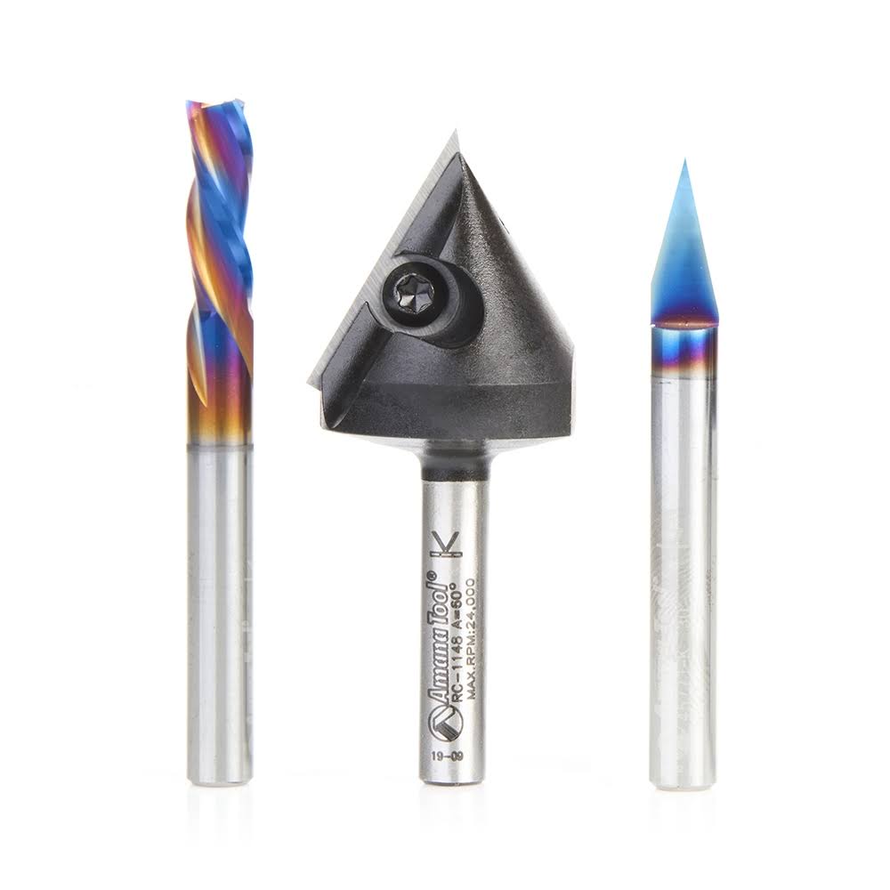 3-Pc CNC General Purpose Set, 1/4 inch Shank Q18757