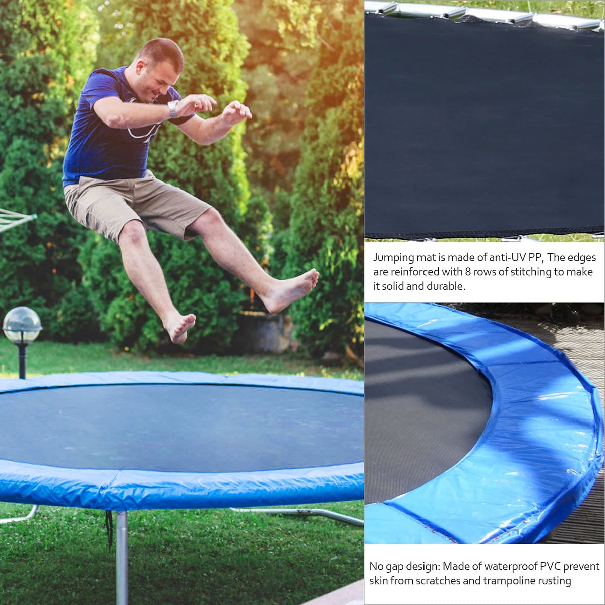 12FT Outdoor Trampoline with Enclosure Net U699006