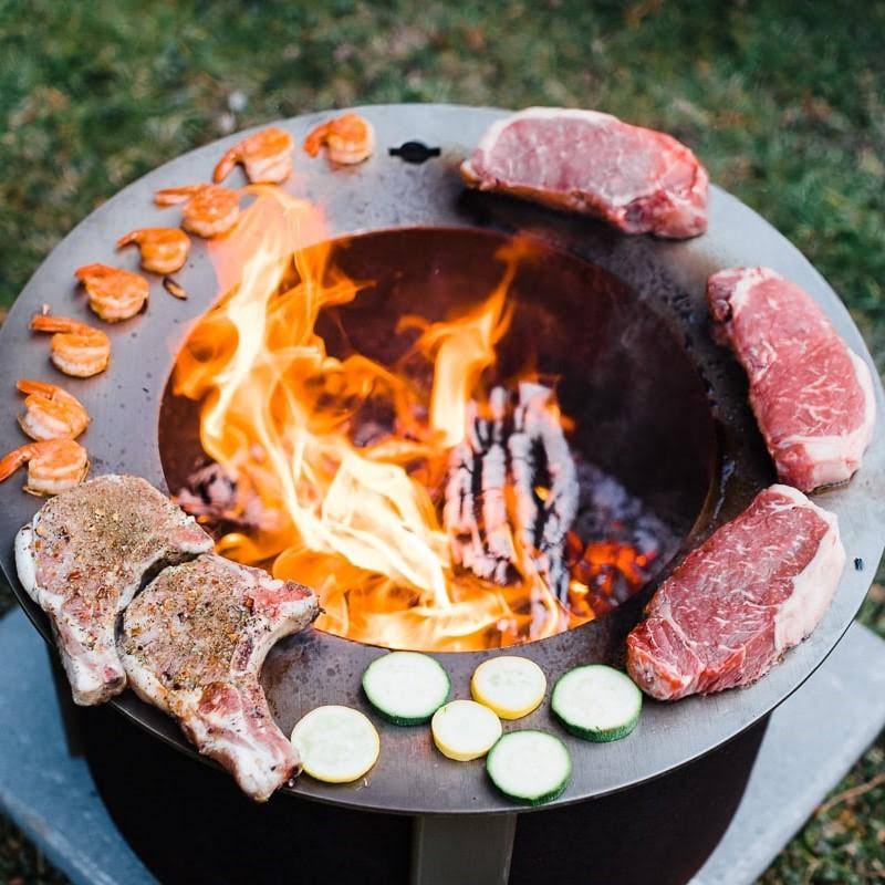 Stainless Steel Smokeless Fire Pit with SearPlate Rim A62203