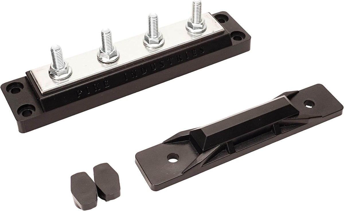 400 Amp Solid Copper Busbar 4 Stud Terminal Block Pack of 2 B7010