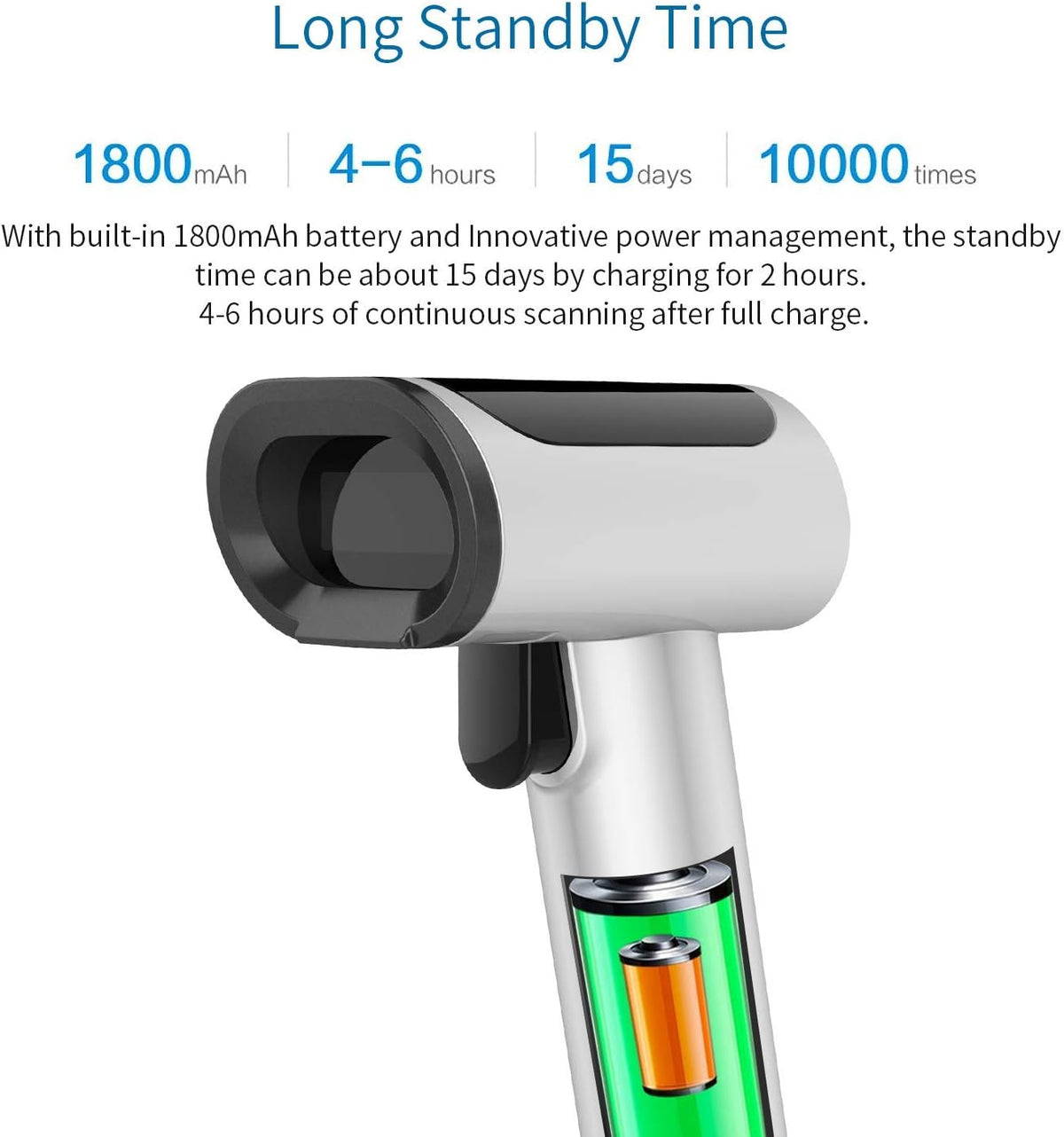 2D Wireless Barcode Scanner with Stand, Pack of 2 Z243