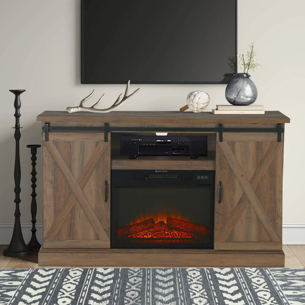 Wooden Mantel Fireplace Cabinet with Storage Shelves T26833