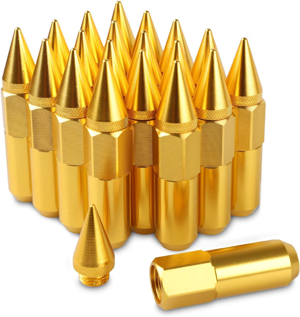 20PCS 60MM Steel Extended Tuner Lug Nuts M12X1.5 Black M7844